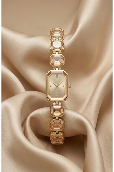 KLISHE Butik Women's Steel Watch Gold Color Stone-Encrusted Luxury Edition Vi...