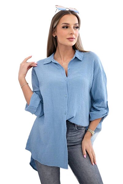 Kesi Women's Denim shirt, Cotton, MUSLIN, large size