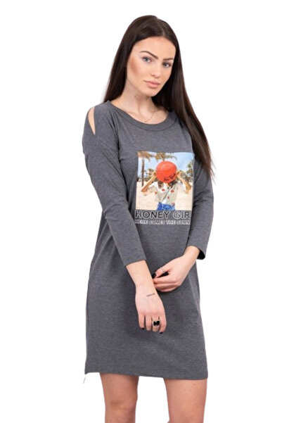 Kesi Rochie Honey girl cu imprimeu, grafit
