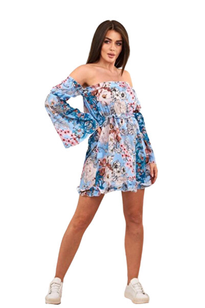 Kesi Rochie spaniolă cu imprimeu floral albastru