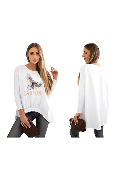 Kesi Women's white blouse with Printed