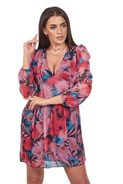 Kesi Rochie vaporoasă cu motiv floral, neagră