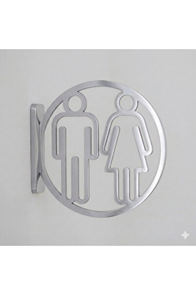 vetria Restoran ve Cafe Modern WC Giriş Tabelası - Tuvalet Yönlendirme Levhas...