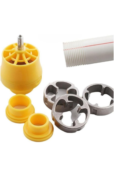 mucit home Plastik Boru Dıştan Diş Açma Aparat Seti 1", 3/4" ve 1/2