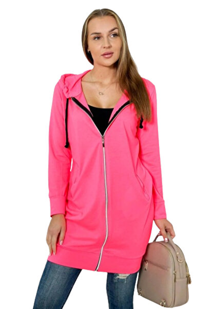Kesi Hanorac cu glugă roz neon