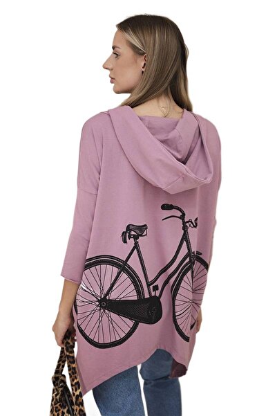 Kesi Hanorac roz închis cu imprimeu de bicicletă