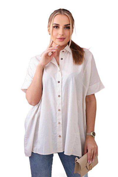 Kesi Beige Cotton Short-Sleeved shirt