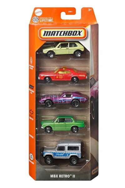 HOT WHEELS Matchbx Metal Beşli Araba Seti MBX RETRO II C1817-JBX26
