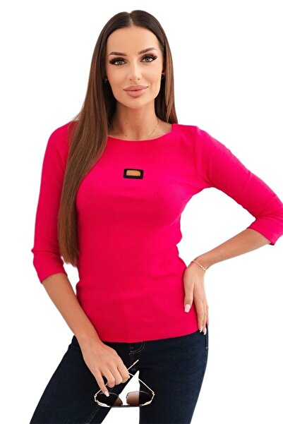 Kesi Women's fuchsia blouse with 3/4 sleeves and decorative label