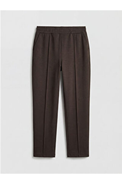 LC Waikiki M1 Season Brown Women's Trousers with Elastic Waist