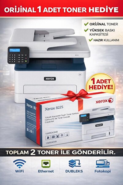 Xerox B225V/DNI-1T Wi-Fi + Tarayıcı + Fotokopi 1 ADET TONER HEDİYE (5000 SAYF...