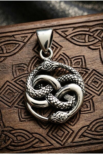 Ebrar Silver Gümüş Yılan Kolye Ucu 925 Ayar Gümüş Unisex Sarmal Yılan Figürlü...