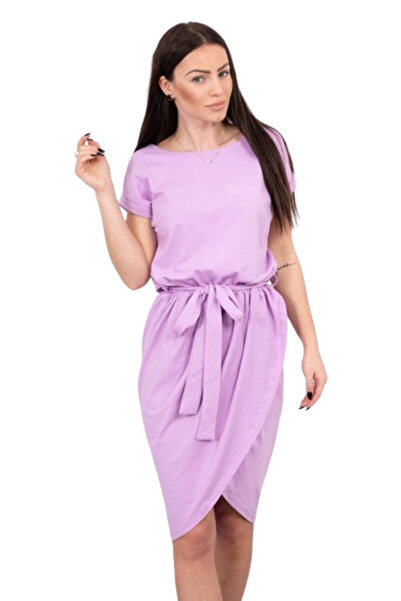 Kesi Rochie din dantelă cu fustă înfășurată, mov