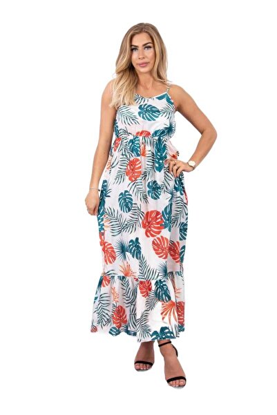 Kesi Rochie ecru cu model de frunze
