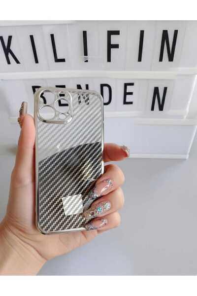 kılıfınbenden iPhone 12 Pro Max Gray Carbon Fiber Case Model