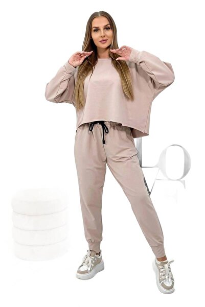 Kesi Set 2 piese: hanorac + pantaloni bej