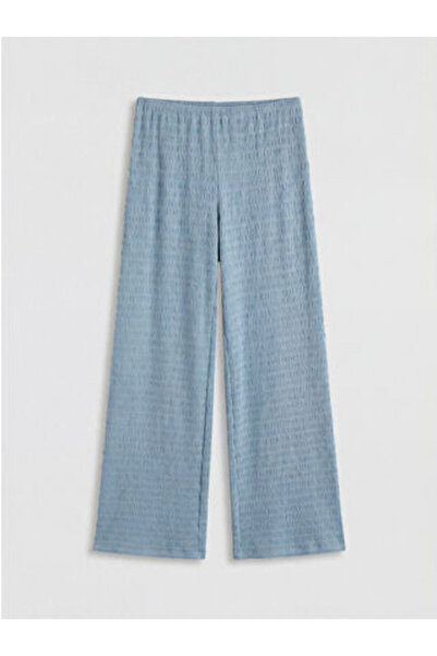 LC Waikiki M1 Season Indigo Elastic Waist D Textured Women's Trousers