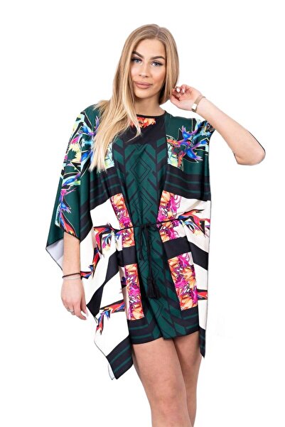 Kesi Rochie cu aripi de liliac legată în talie, verde