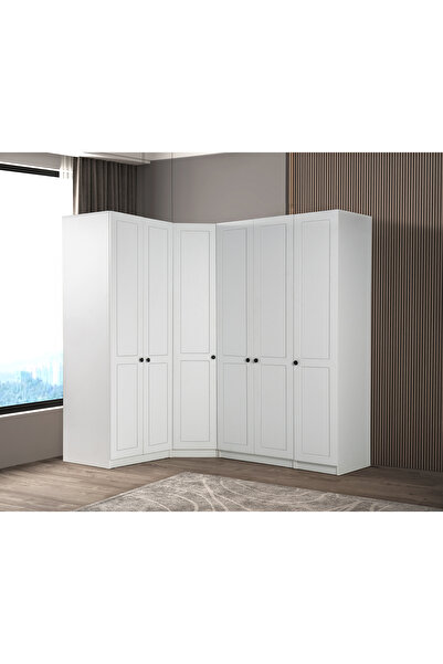 CMCHOME BLANCO 6 KAPAKLI KÖŞE GARDIROP (DOLAP)