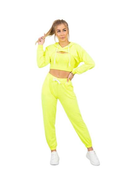 Kesi Set de 3 piese din bumbac, galben neon