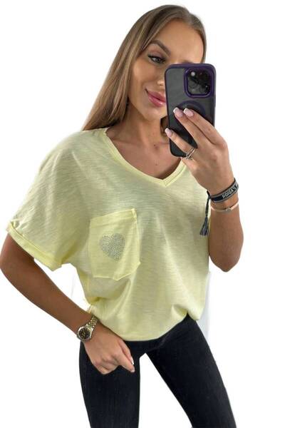 Kesi Yellow Cotton blouse with Functional Pocket