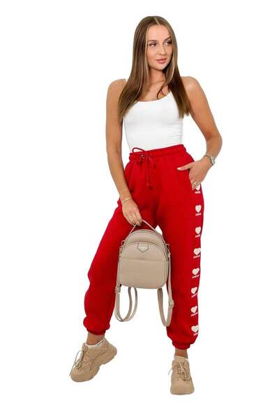 Kesi Pantaloni Amour din bumbac roșii