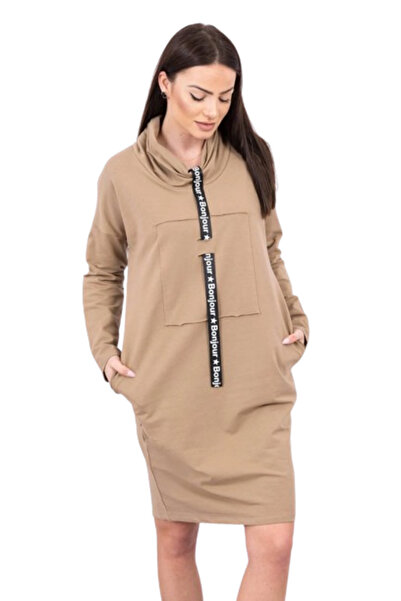 Kesi Rochie camel cu cravată