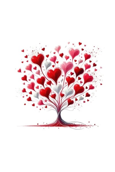 OEM Διακοσμητικό αυτοκόλλητο, Ημέρα του Αγίου Βαλεντίνου, Δέντρο, Κόκκινο