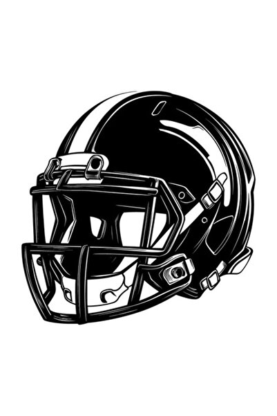 OEM Autocolant decorativ, fotbal american, cască, negru