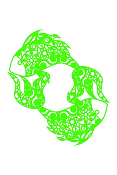 OEM Διακοσμητικό αυτοκόλλητο, Μάνταλα, Ψάρι, Πράσινο, 68 εκ.