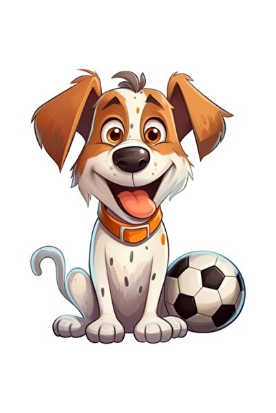 OEM Autocolant decorativ, câine de fotbal, maro