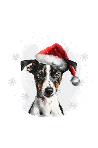 OEM Χριστουγεννιάτικο Διακοσμητικό Αυτοκόλλητο, Smooth-Fox-Terrier, Πολύχρωμο