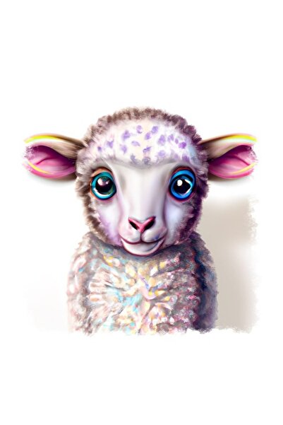 OEM Decorative Sticker, Sheep, White, 55 cm