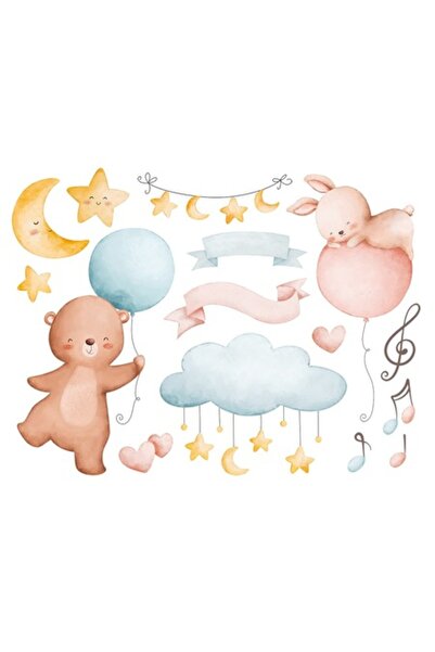 OEM Decorative Sticker, Kids, Animals, Balloons