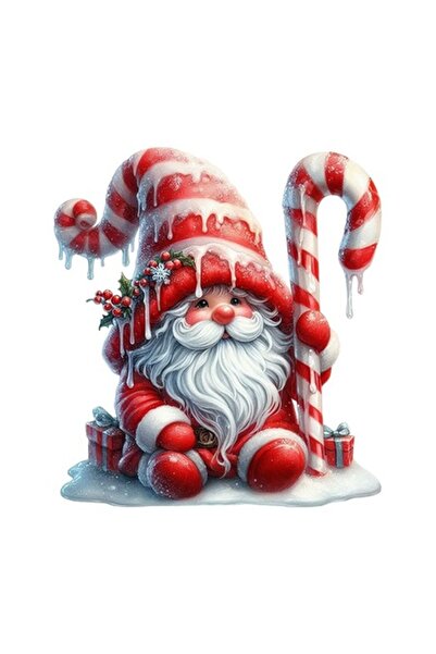 OEM Autocolant decorativ, Crăciun, Gnome, Roșu