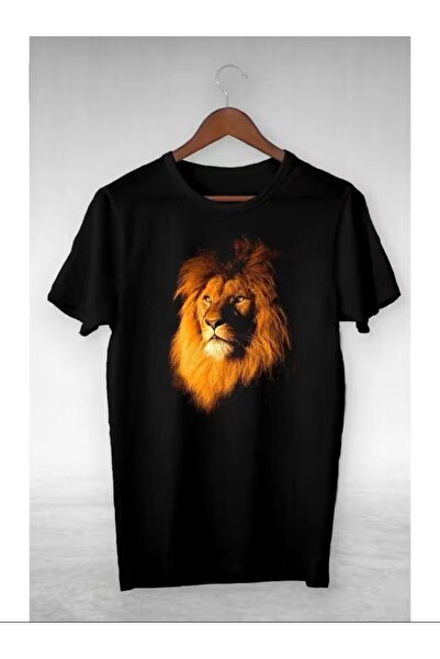 LAND MODA Unisex Women Men Lion Printed Oversized T-Shirt