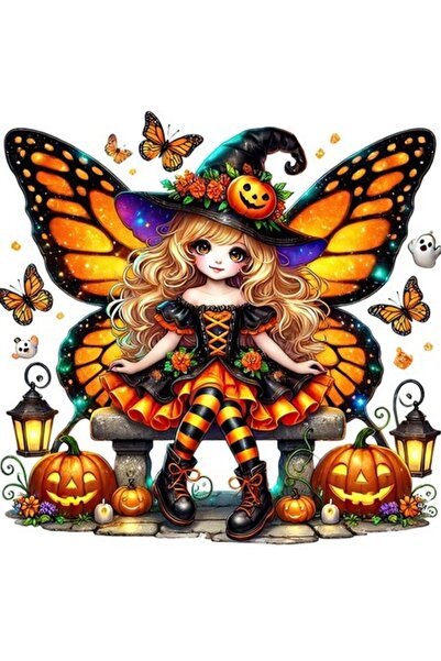 OEM Διακοσμητικό αυτοκόλλητο, Halloween, Νεράιδα, Πολύχρωμο