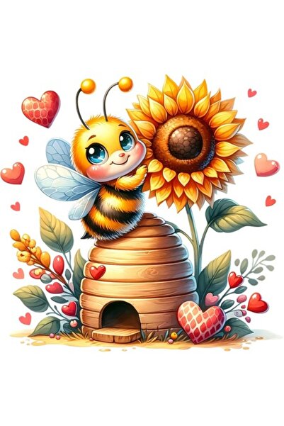 OEM Διακοσμητικό αυτοκόλλητο, Ημέρα του Αγίου Βαλεντίνου, Μέλισσα, Κίτρινο