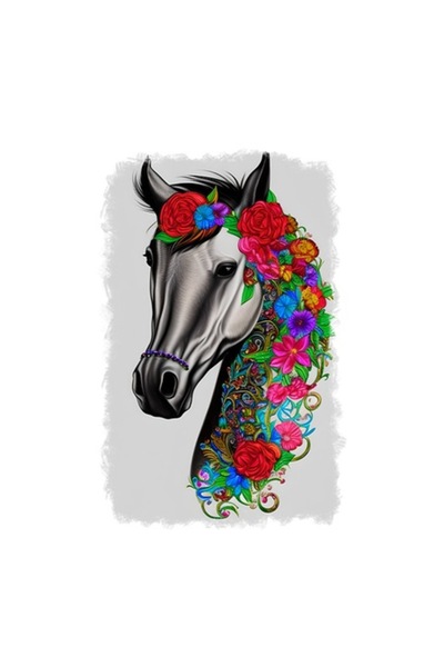 OEM Decorative Sticker, Horse, Gray, 85 cm