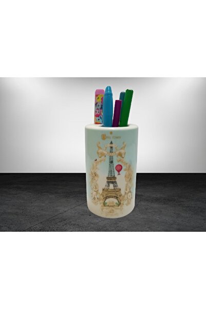 Bosphorus Pen Holder Romantic Green Model Ceramic Office Accessories 7X7X11Cm