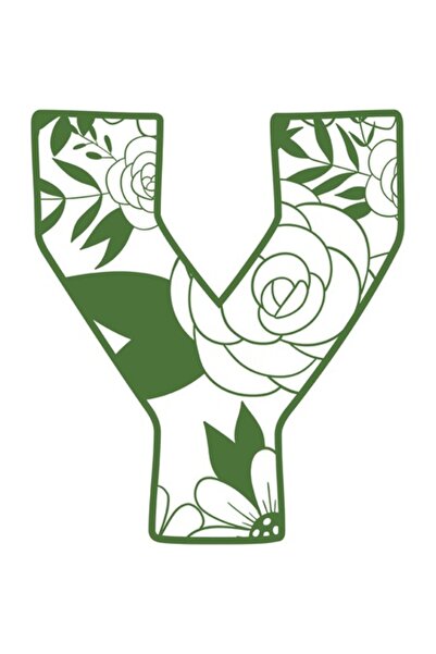 OEM Διακοσμητικό αυτοκόλλητο, Γράμμα Y, Πράσινο, 70 εκ.