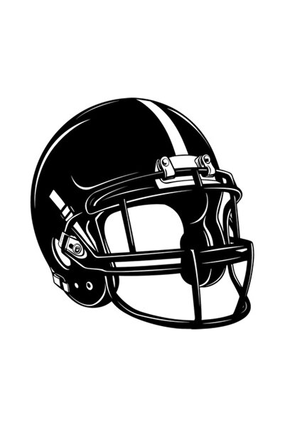 OEM Autocolant decorativ, fotbal american, cască, negru