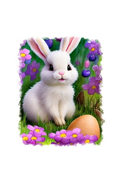 OEM Διακοσμητικό αυτοκόλλητο, Κουνέλι, Λευκό, 70 εκ.