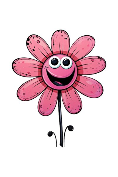 OEM Autocolant auto, floare frumoasă, roz, 30 cm