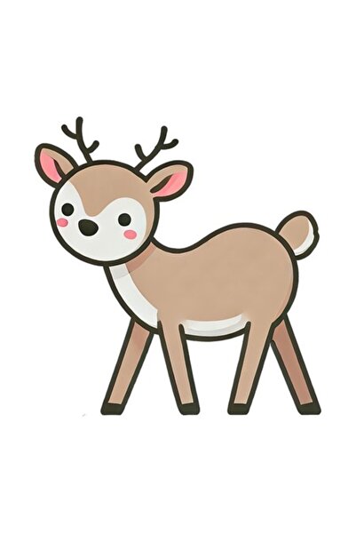 OEM Διακοσμητικό αυτοκόλλητο, ελάφι, καφέ