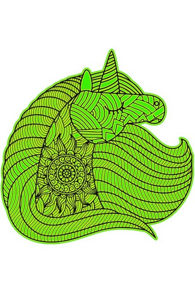 OEM Autocolant decorativ, Mandala, Unicorn, Verde, 60 cm