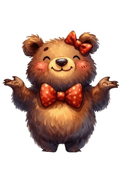 OEM Διακοσμητικό αυτοκόλλητο, Αρκούδα, Καφέ