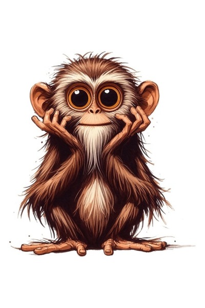 OEM Autocolant decorativ, maimuță, maro