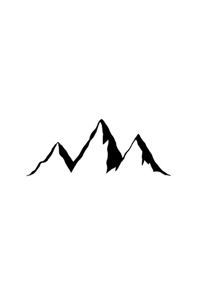 OEM Autocolant decorativ, Munți, Negru