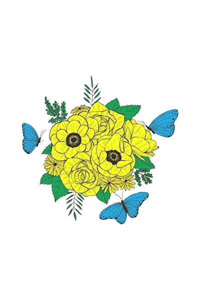 OEM Decorative Sticker, Flower Bouquet, Yellow